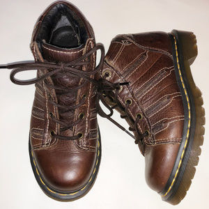 DR MARTENS Brown Leather Lace Up Boots Size 5 M